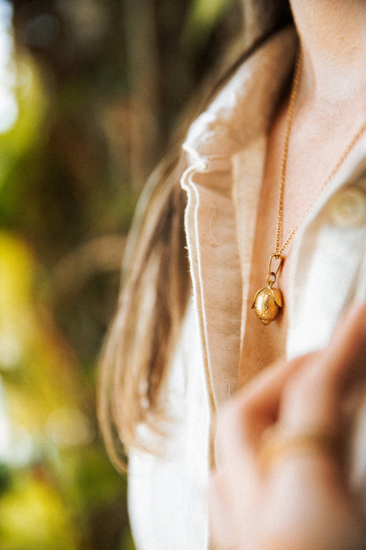 Lemon necklace side view