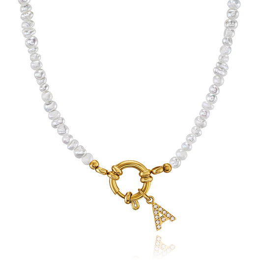 Bead necklace with waterproof letters