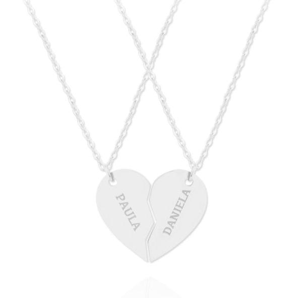 Personalized "Eterno Legame" heart necklace in sterling silver, gold-plated or rhodium-plated