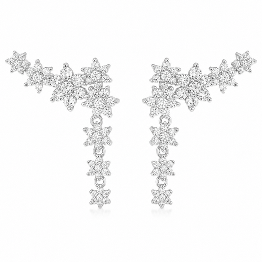 Gioia Earclimber Silber mit floralen Zirkonia