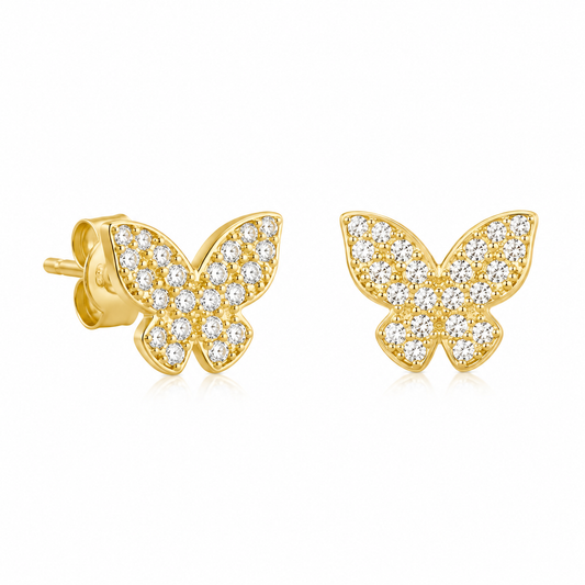 Incantevole Schmetterling Ohrstecker Gold mit Zirkonia