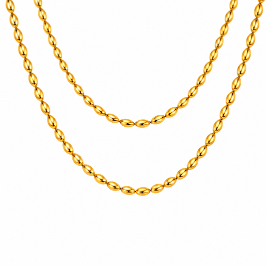 Serenita goldene Halskette mit ovalen Gliedern – GAVERO