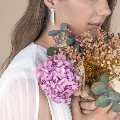 Radiant zirconia earrings in sterling silver or 18 K gold-plated from the Lussuosa Bridal Bliss collection.