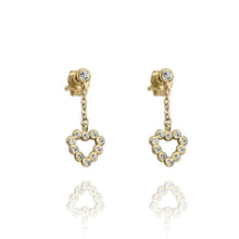 Load the image into the gallery viewer, Golden heart earrings in sterling silver - Perfect gift for Mother's Day
