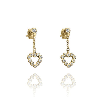 Golden heart earrings in sterling silver - perfect gift for Mother's Day