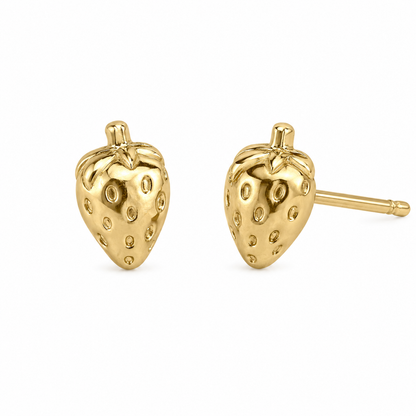 goldene Erdbeer Ohrstecker edelstahl