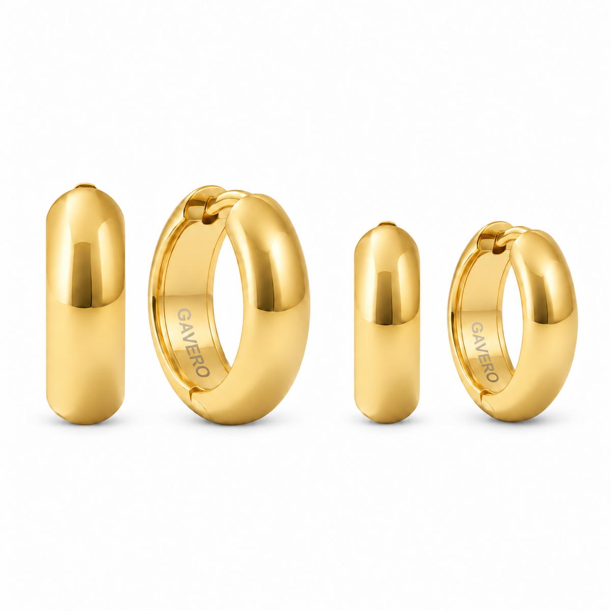 Raggio & Vita Creolen Set aus 18K vergoldetem Edelstahl