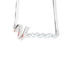 Download the image in the gallery viewer, FAMIGLIA name necklace| sterling silver | personalizable
