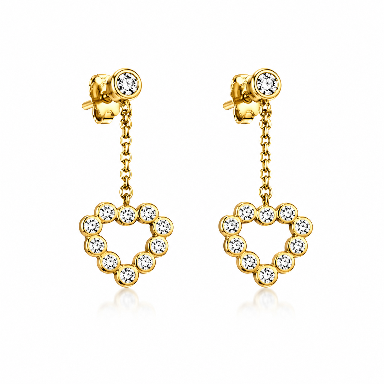 Adorabile Herz Ohrringe Gold mit Zirkonia
