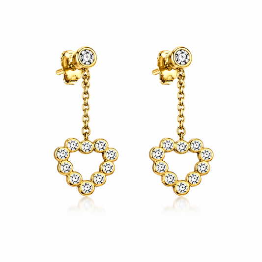 Adorabile Herz Ohrringe Gold mit Zirkonia