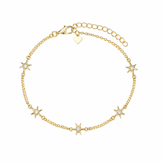 Atmosfera Armband Gold mit Sternen und Zirkonia