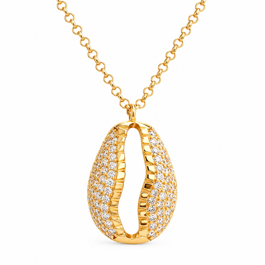 Conchiglia Halskette aus 925 Sterling Silber mit 18K Vergoldung und Zirkonia-Muschel
