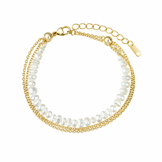 Delizio Armband Gold mit Perlen rund ausgelegt