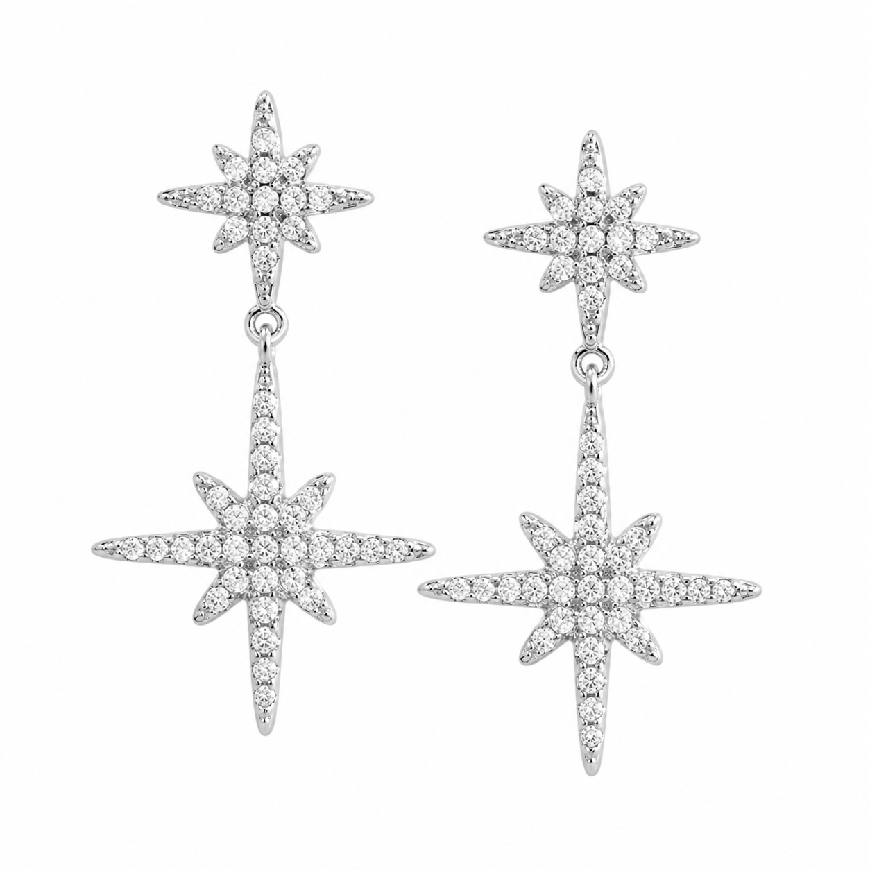 Evidente Ohrringe aus 925 Sterling Silber mit Zirkonia in Sternform