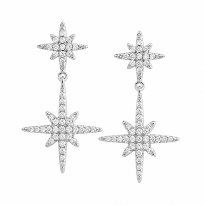 Evidente Ohrringe aus 925 Sterling Silber mit Zirkonia in Sternform