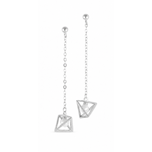 Geometrico Ohrringe Silber mit Muschelperle