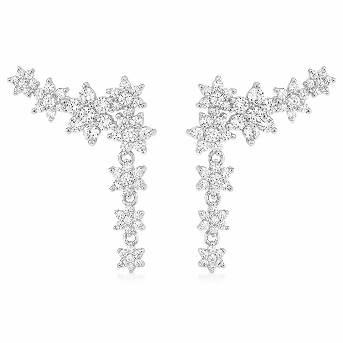 Gioia Earclimber Silber mit floralen Zirkonia