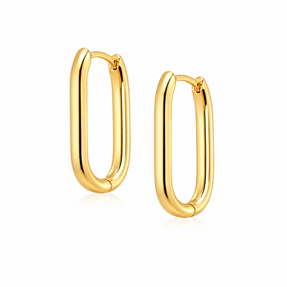 Pianura Ohrringe Gold – ovale Creolen aus Sterling Silber