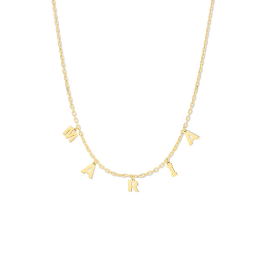 LETTERE name necklace 750 yellow gold