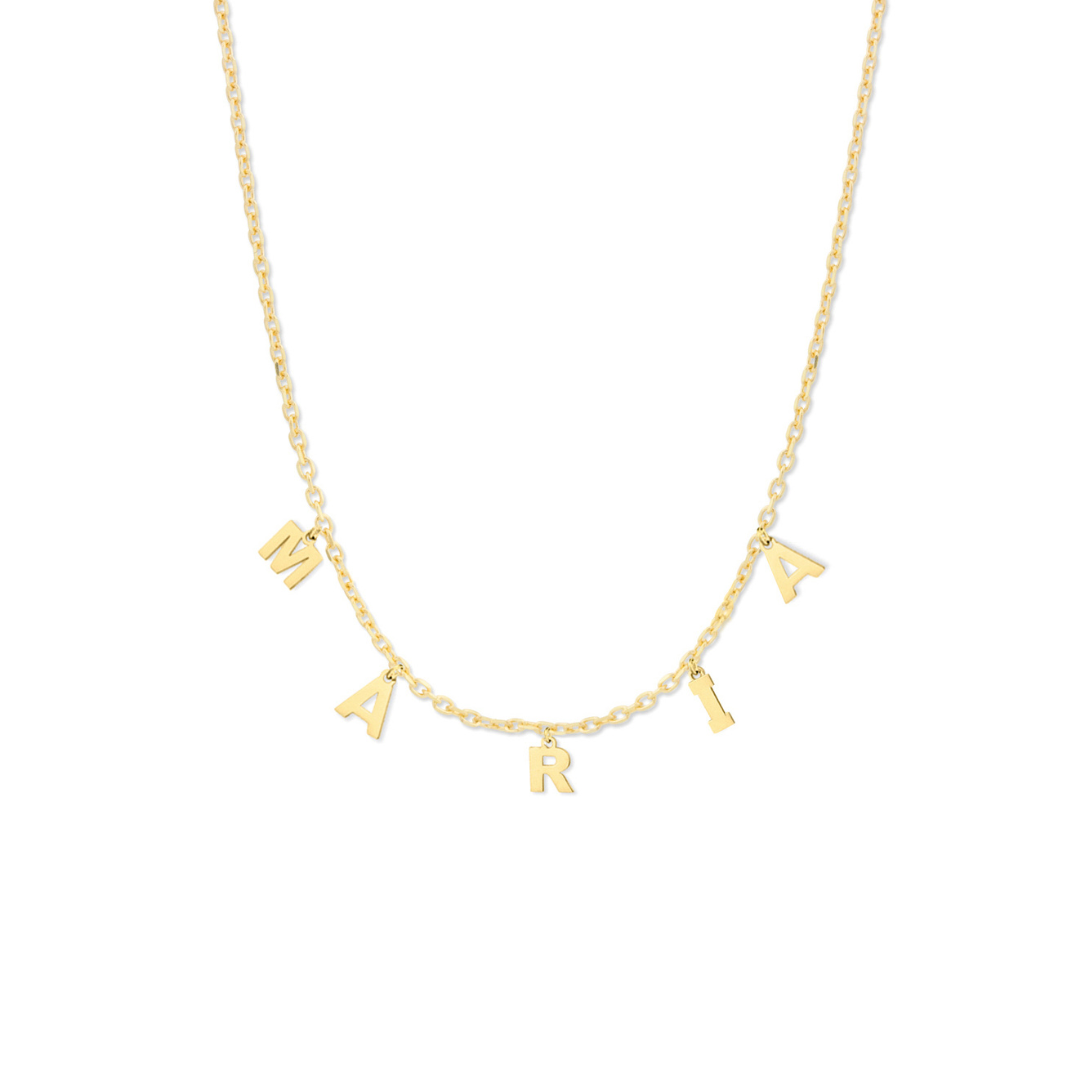 LETTERE name necklace 750 yellow gold