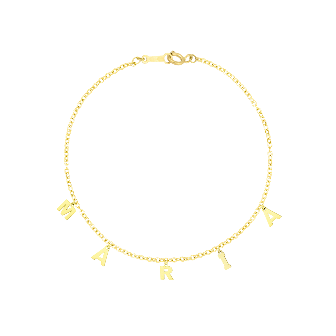 LETTERE name bracelet 750 yellow gold