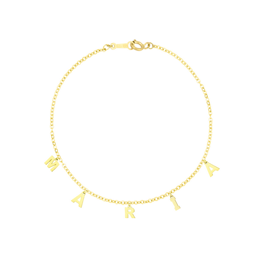 LETTERE name bracelet 750 yellow gold